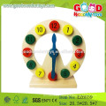 Hot Sale Claasic Child Clock brinquedos, Educational Kids Toys Relógio, Preschool Wooden Toys Clock